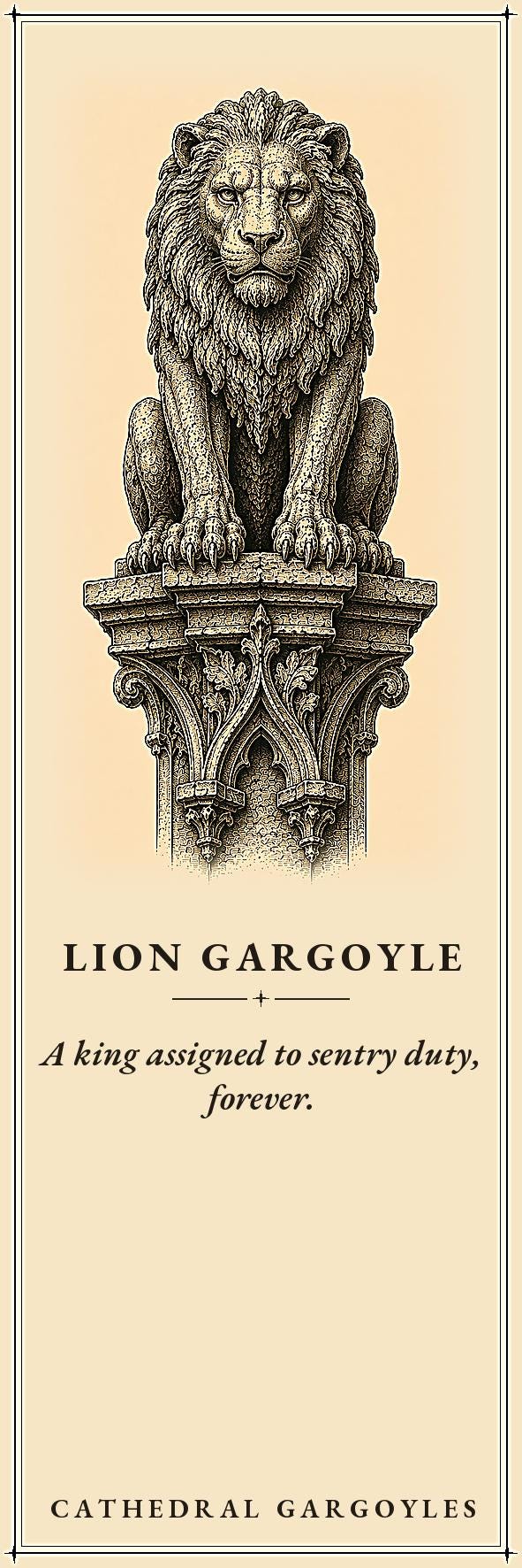 Cathedral Gargoyles The Watchers Printable Bookmarks | Dark Academia Gothic | Fantasy Reader Gift | Aged Parchment Style | Digital Download