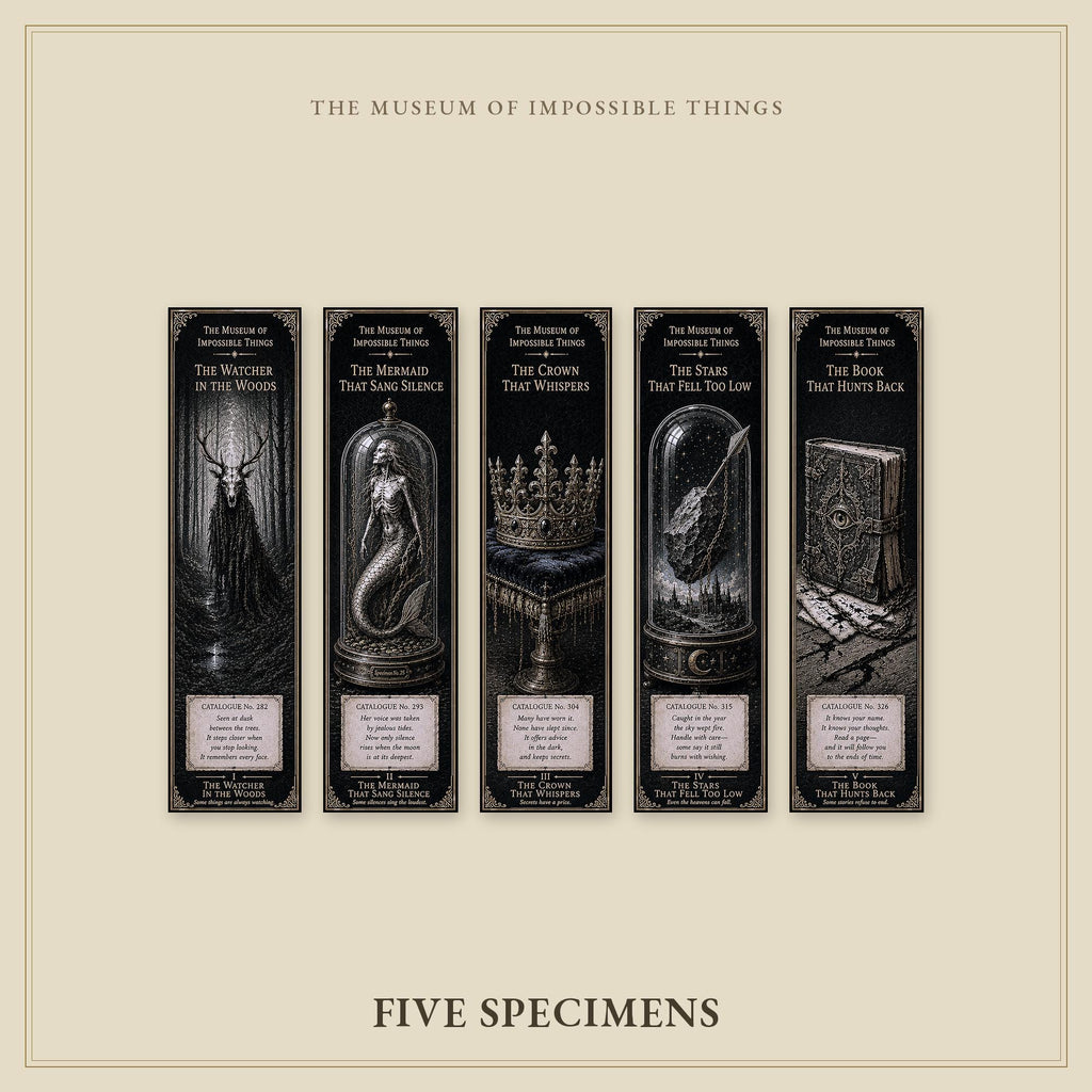 The Watcher in the Woods Bookmark | Dark Academia Set of 5 | Standard or Magnetic | Gothic Cabinet of Curiosities
