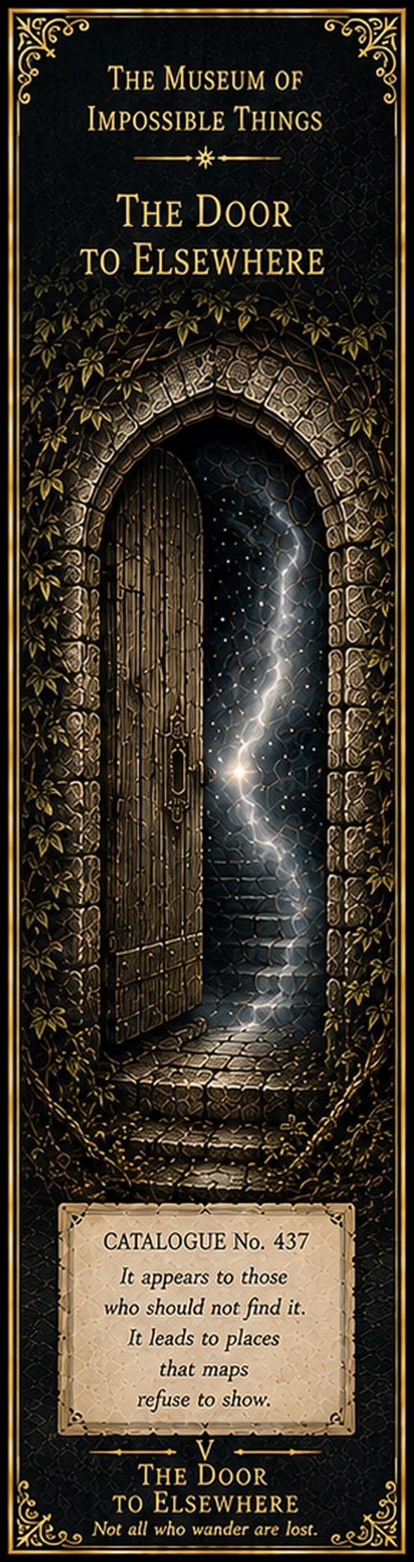 The Watcher at the Threshold Bookmarks | Dark Academia Printable | Antique Gold Gothic | Book Lover Collectibles