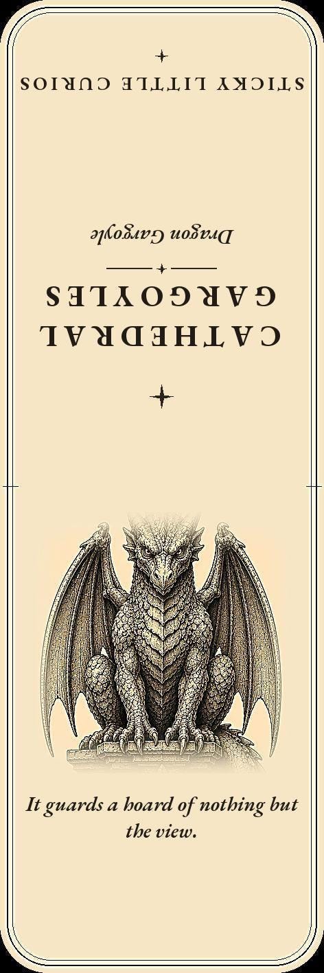 Cathedral Gargoyles The Watchers Bookmark | Dark Academia Gargoyle Bookmark | Standard or Magnetic Page Marker