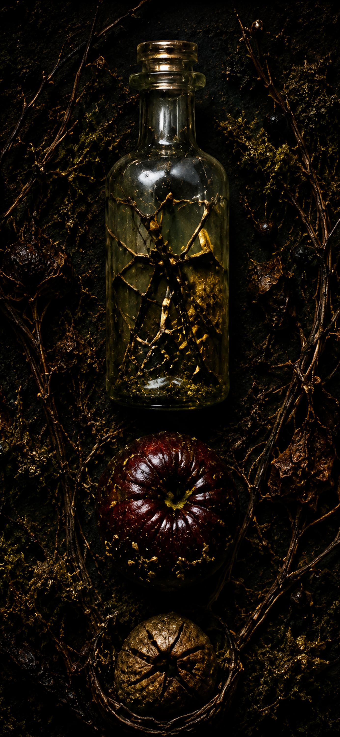 Dark Goblincore Skull Mushroom Lock Screen | Moody Forest Phone Wallpaper (Digital Download)