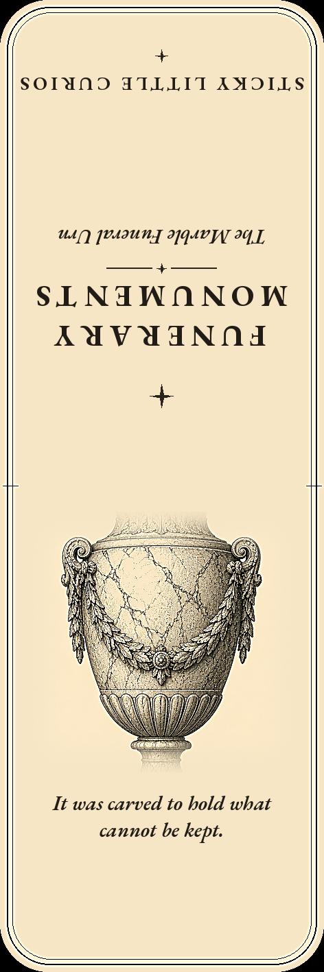Funerary Monuments Victorian Mourning Bookmark | Dark Academia Cemetery Bookmark | Standard or Magnetic Page Marker