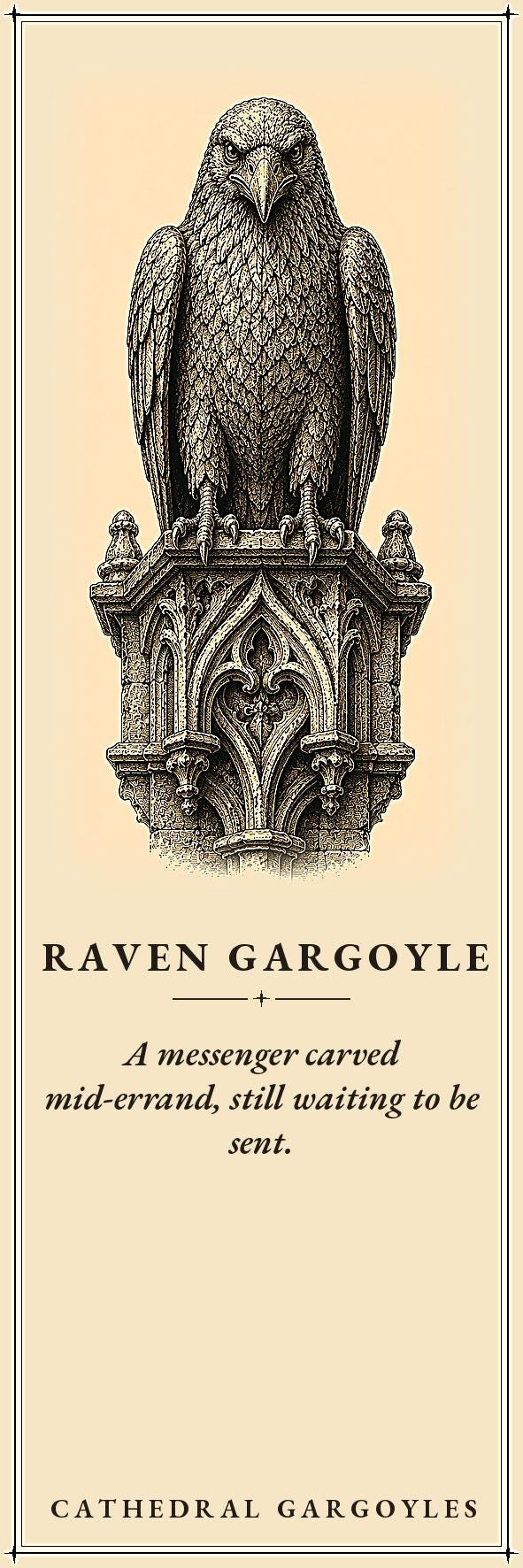 Cathedral Gargoyles The Watchers Printable Bookmarks | Dark Academia Gothic | Fantasy Reader Gift | Aged Parchment Style | Digital Download