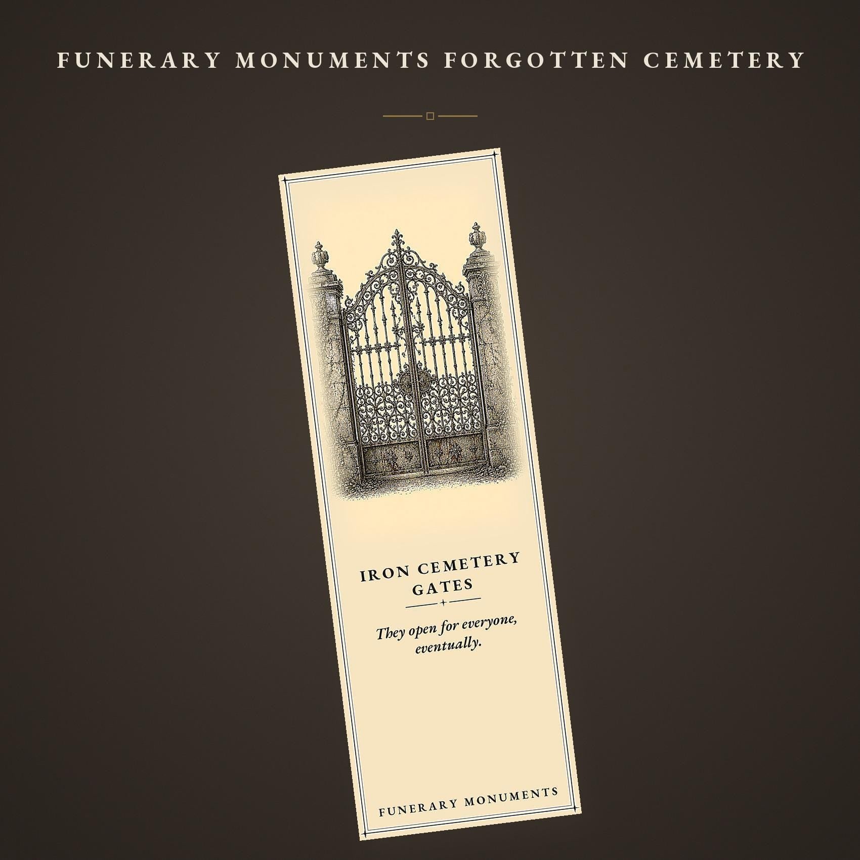 Funerary Monuments – Forgotten Cemetery Page Marker | Dark Academia | Gothic Literary Gift | Magnetic or Standard