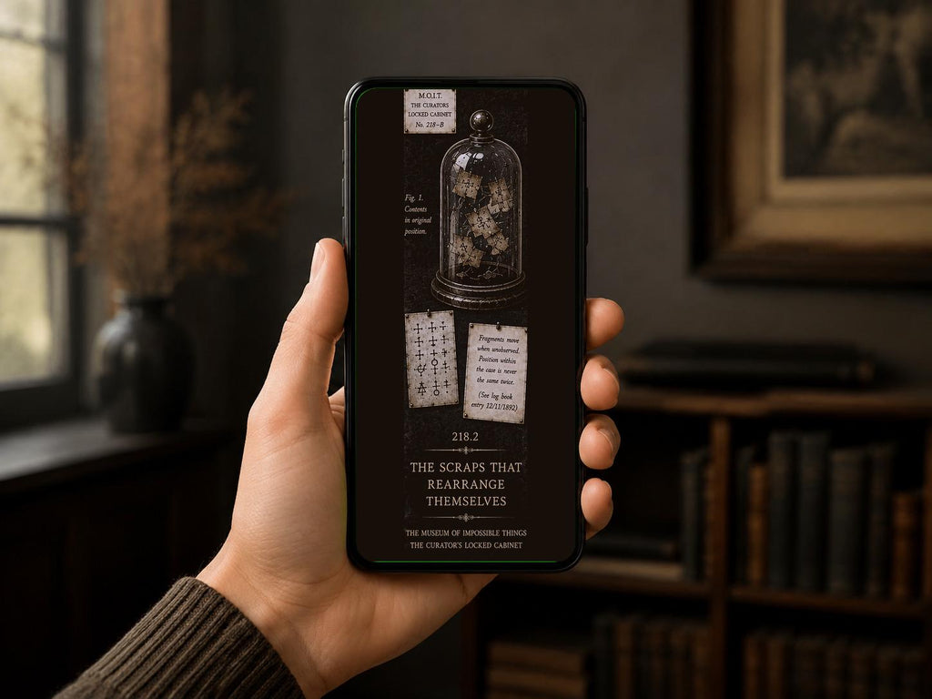 Curator's Locked Cabinet Phone Wallpaper | Dark Academia Lock Screen, Mystery Specimens Bundle