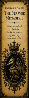 The Starved Menagerie, Dark Academia Printable Bookmarks | Gothic Curiosities | Antique Gold Design | Book Lover Gifts