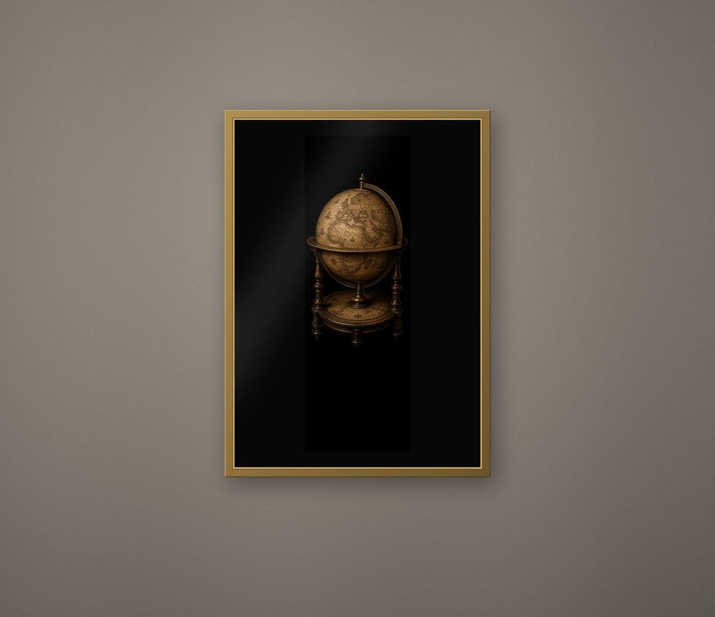 The Cartographers Cabinet: Dark Academia Wall Art | Antique Gold Black Prints | Digital Download Set