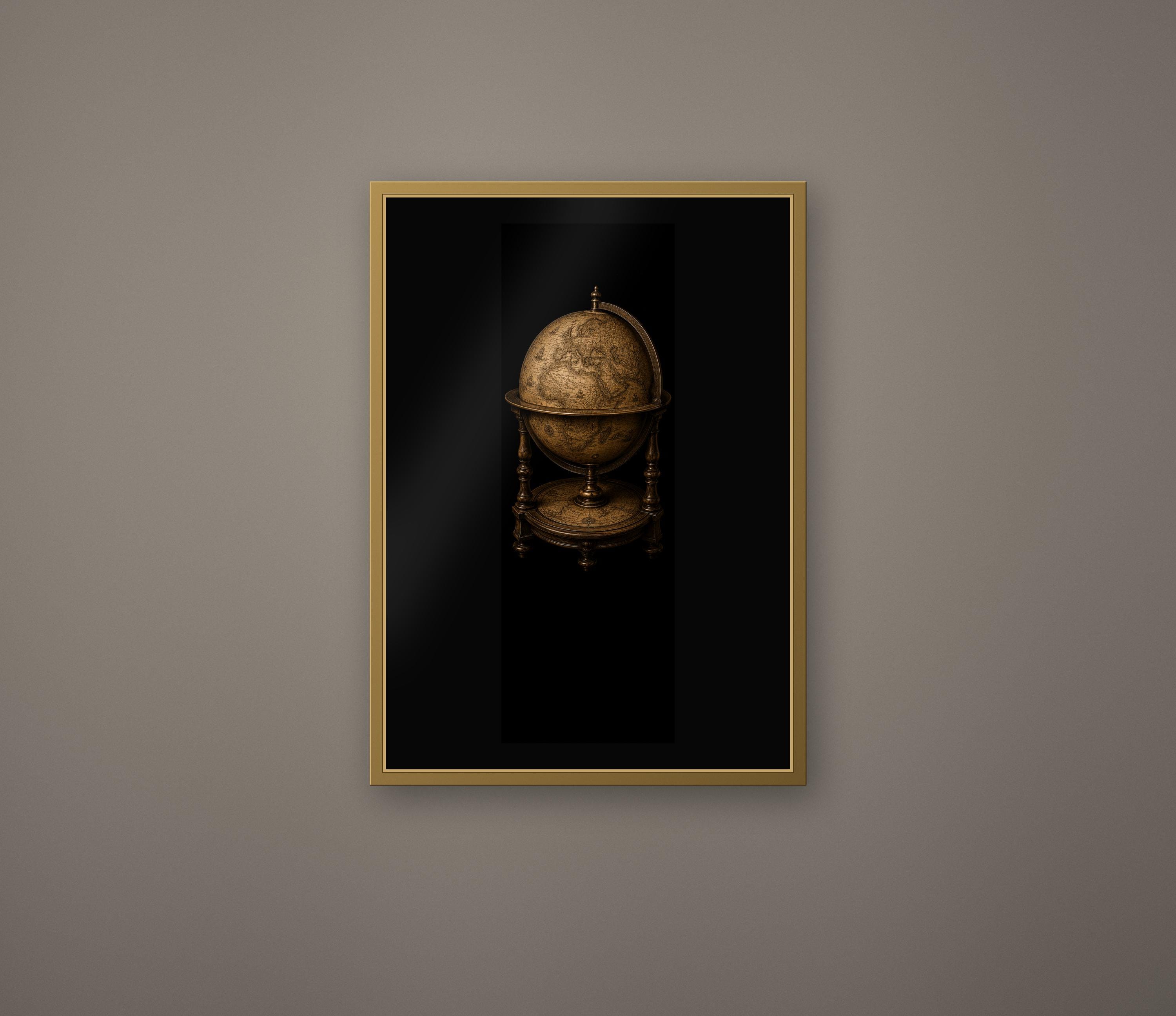 The Cartographers Cabinet: Dark Academia Wall Art | Antique Gold Black Prints | Digital Download Set