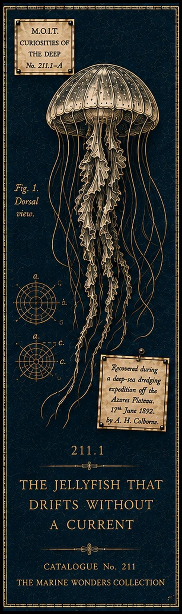 Marine Wonders, Dark Academia Printable Bookmarks | Gothic Ocean Aesthetic | Book Lover Gift Set