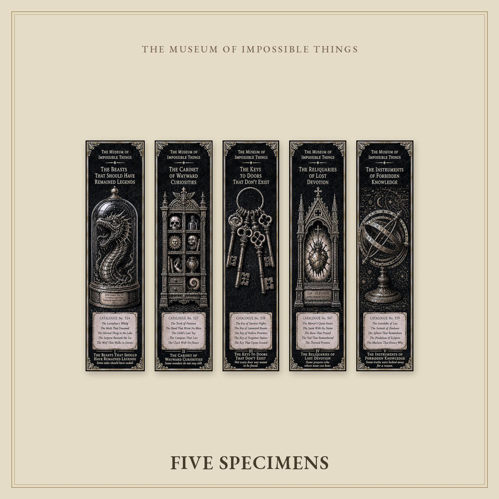 The Beasts That Should Have Remained Legends Bookmark | Dark Academia Set of 5 | Standard or Magnetic | Gothic Cabinet of Curiosities