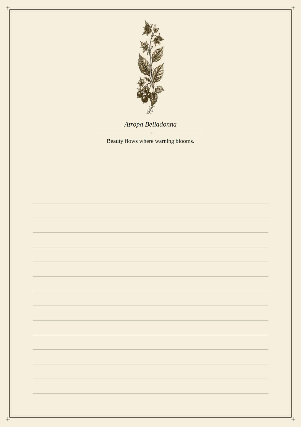 The Poison Garden - Grimoire of Forbidden Botanicals | Dark Academia Printable | Toxic Plants Journal Pages | Witchy Dividers