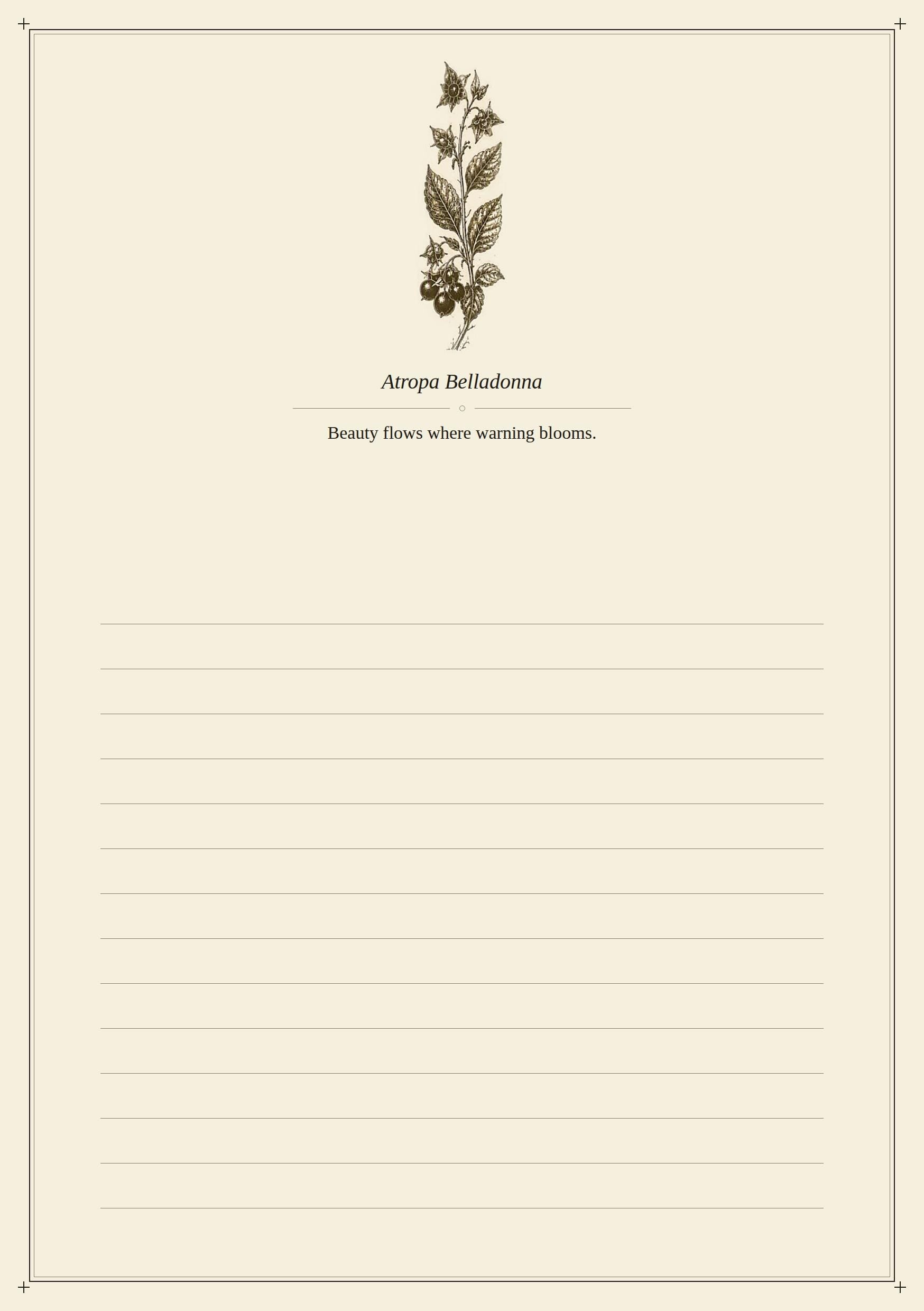 The Poison Garden - Grimoire of Forbidden Botanicals | Dark Academia Printable | Toxic Plants Journal Pages | Witchy Dividers