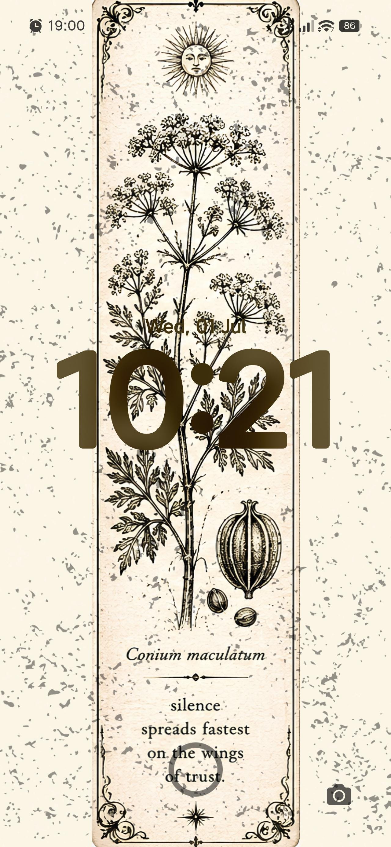 Poison Garden Phone Wallpaper | Toxic Botanical Witchy Aesthetic | Dark Academia Lock Screen | Herbalism Gift Digital Download