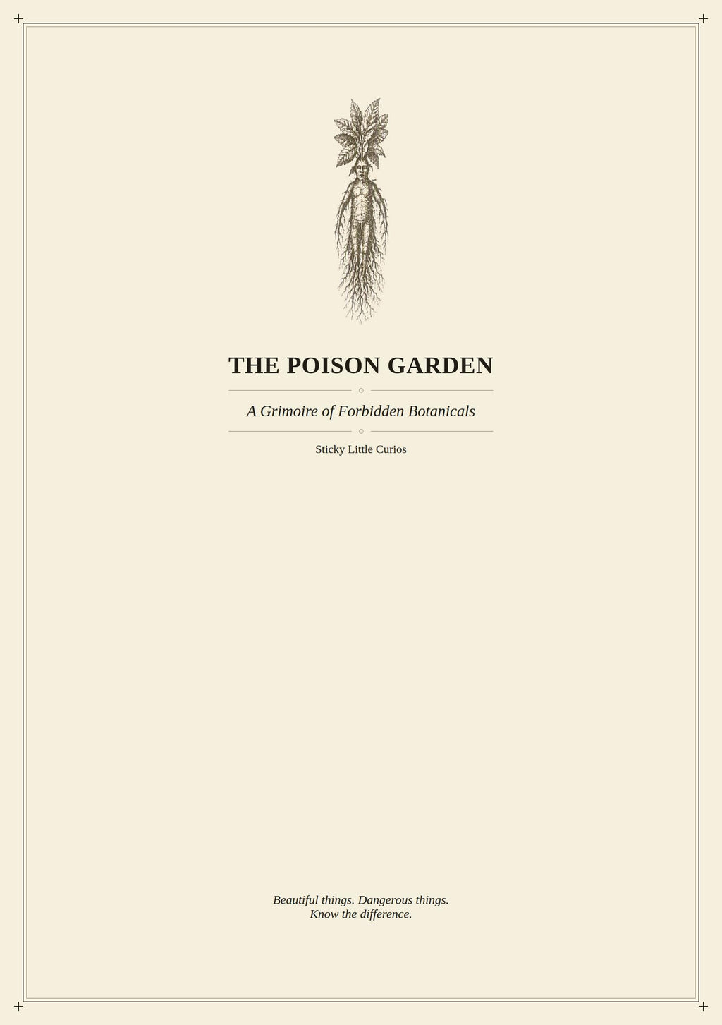 The Poison Garden - Grimoire of Forbidden Botanicals | Dark Academia Printable | Toxic Plants Journal Pages | Witchy Dividers
