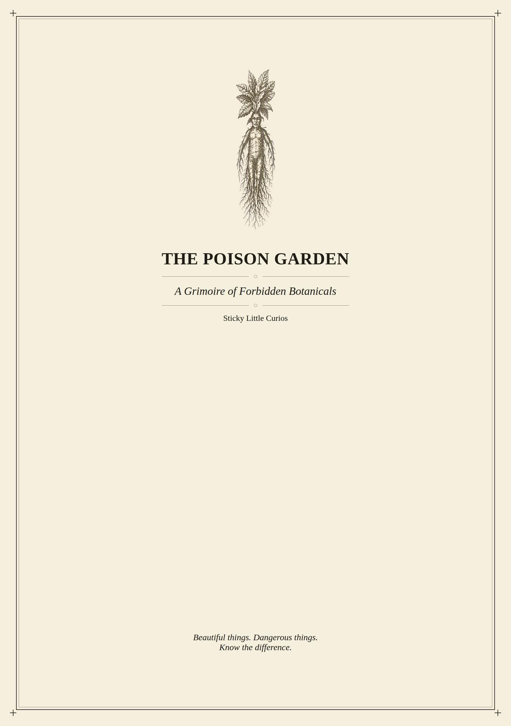 The Poison Garden - Grimoire of Forbidden Botanicals | Dark Academia Printable | Toxic Plants Journal Pages | Witchy Dividers