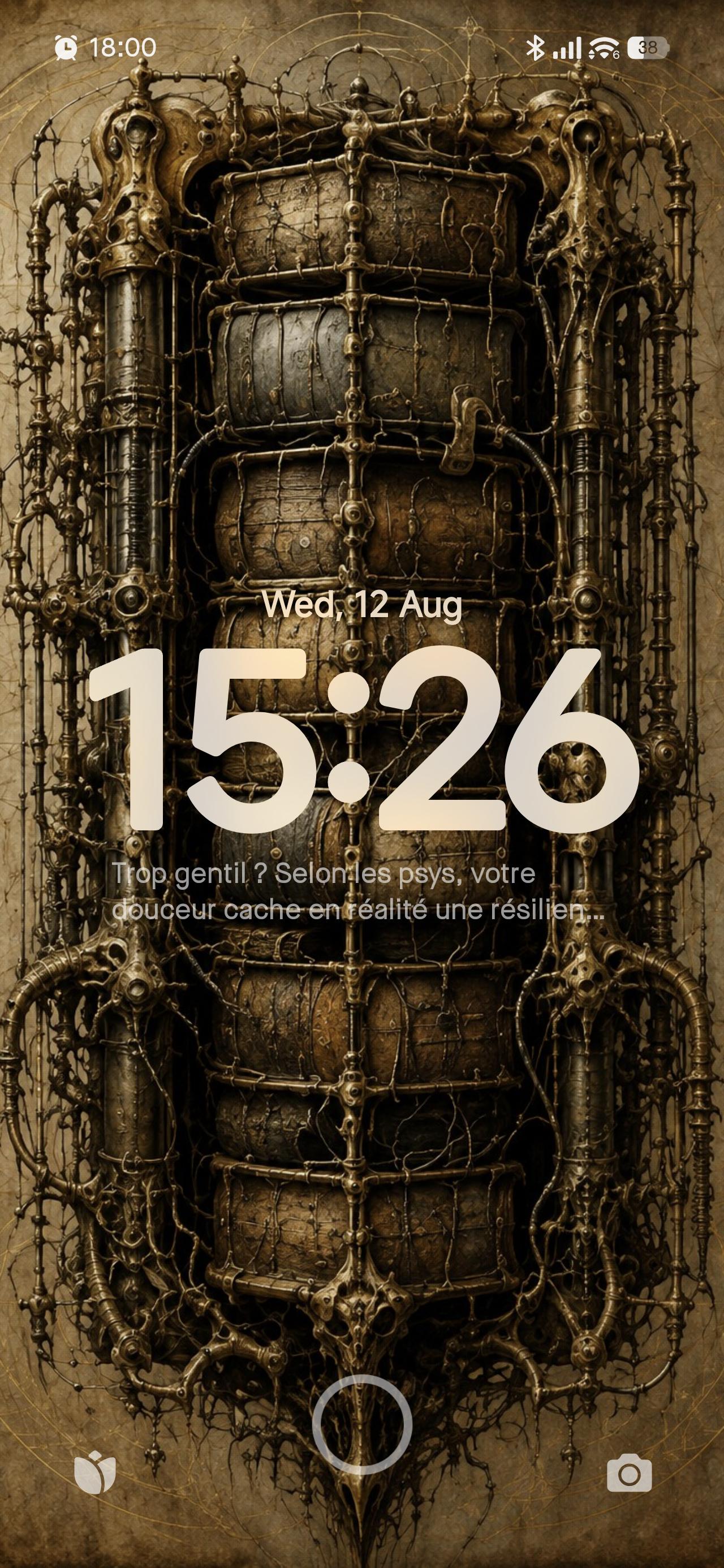 Tower, Biomechanical Lock Screen | Living Anatomy Art | Dark Surreal Wallpaper | Steam Punk Phone Download
