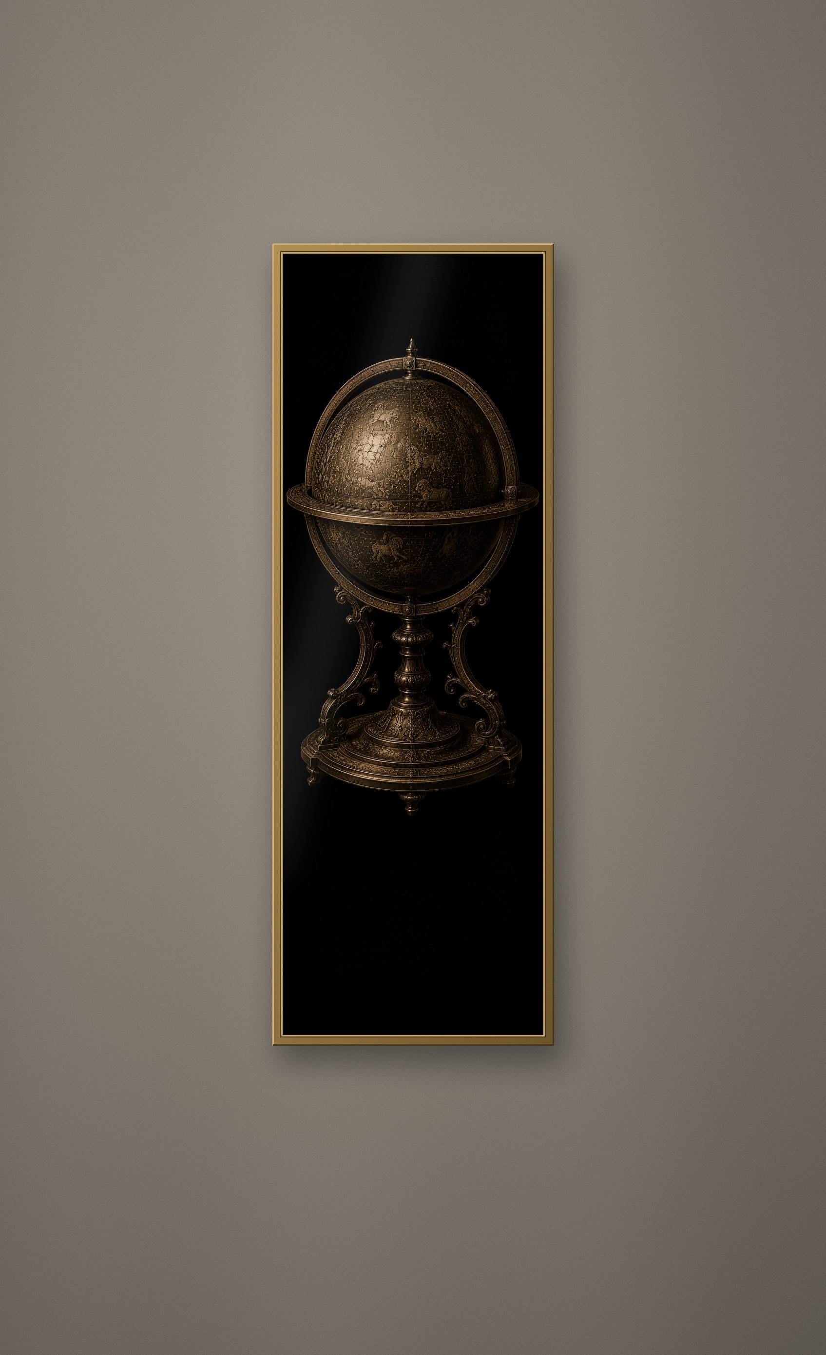 Forgotten Observatory: Dark Academia Celestial Prints | Gold On Black | Orrery Wall Art | Astronomy Digital Download