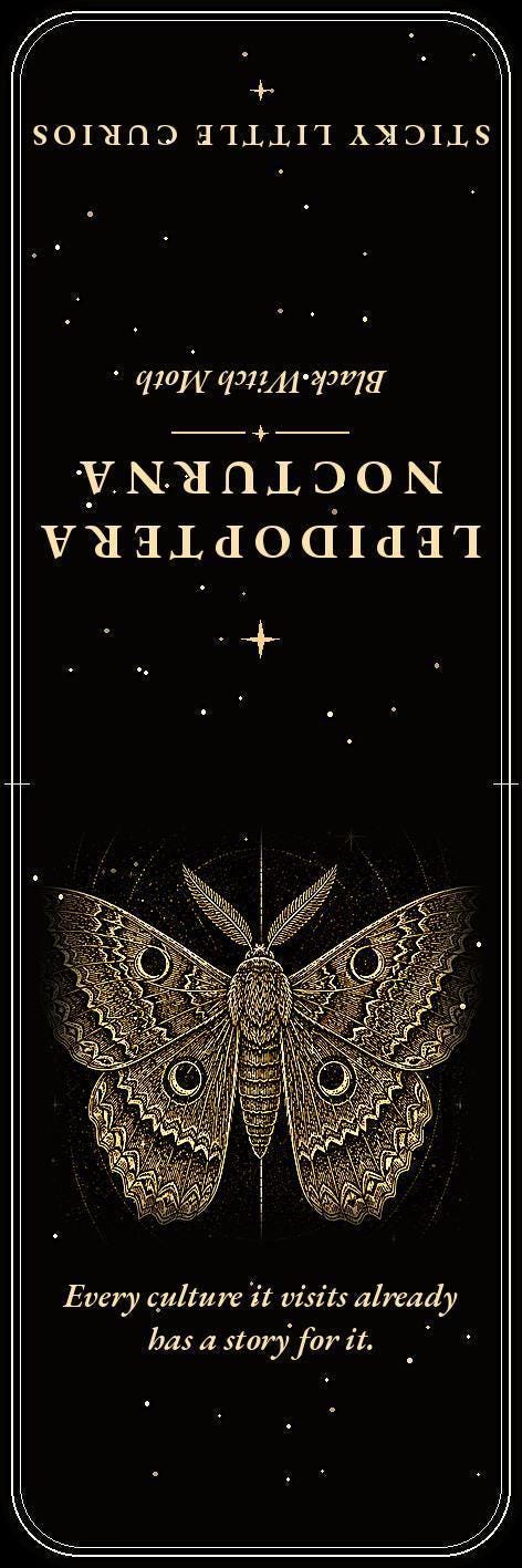 Lepidoptera Nocturna Bookmark, Victorian Moth Specimens | Gold Linework | Dark Academia Page Marker | Magnetic Option