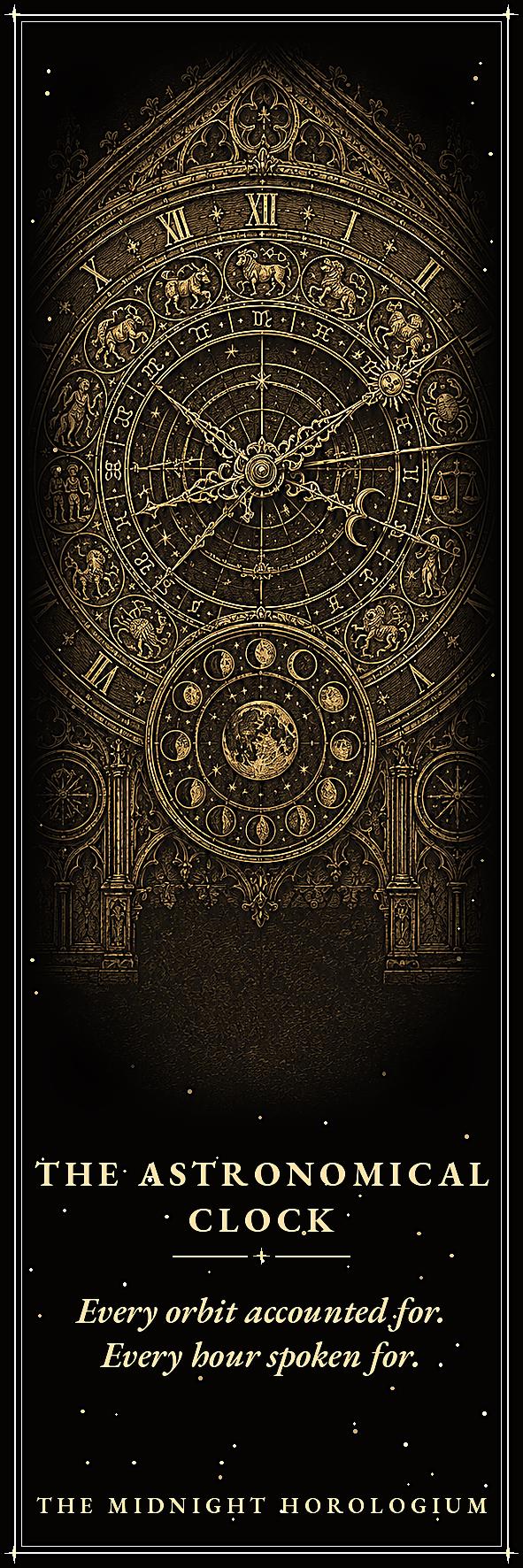 The Midnight Horologium Printable Bookmarks | Dark Academia Gothic Bookmark Set | Memento Mori Digital Download