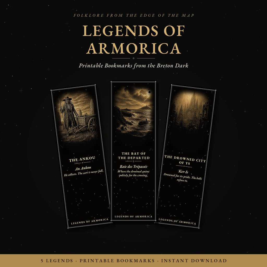 Legends of Armorica Bookmark | Dark Academia Breton Folklore Bookmark | Standard or Magnetic Page Marker