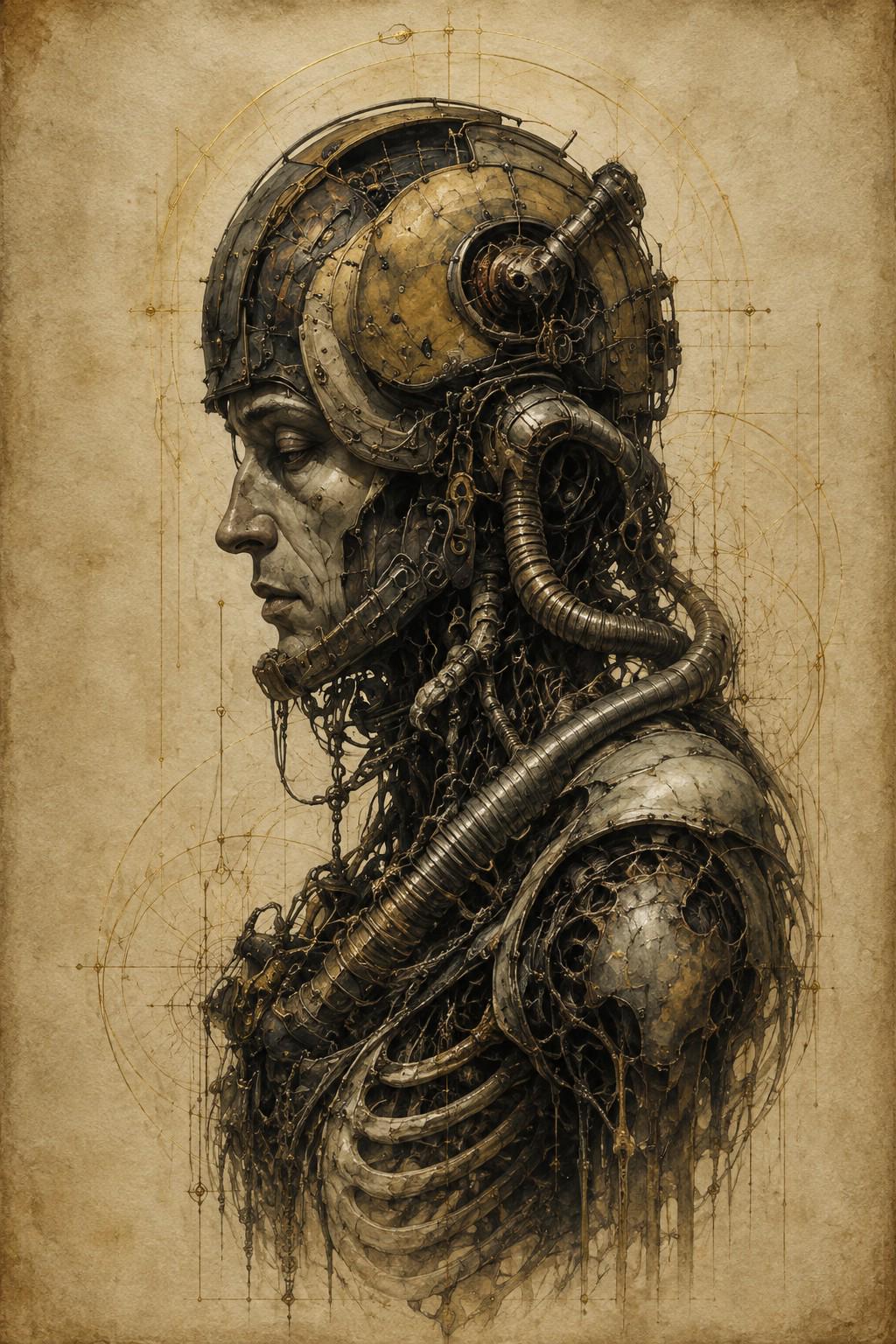Cyborg Women Biomechanical Phone Wallpaper | Gothic Sci-Fi Digital Art | Lock Screen | Android & iPhone Instant Download
