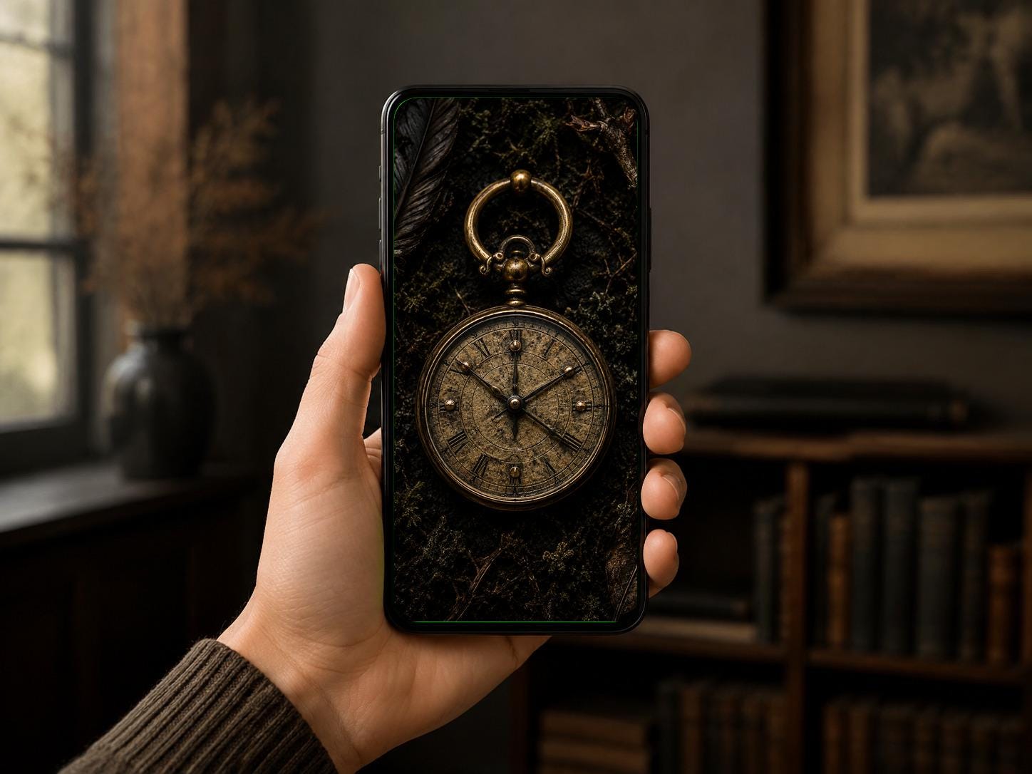 The Crow's Hoard Phone Wallpaper | Dark Goblincore Lock Screen, Shiny Stolen Treasures | Digital Bundle