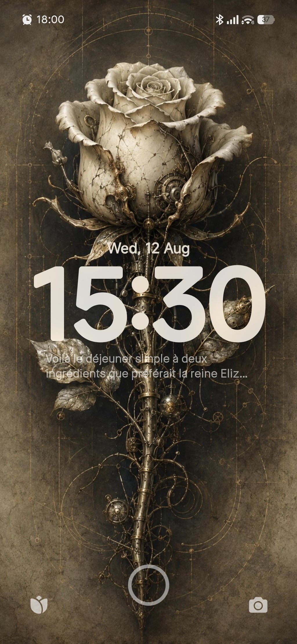 Rose Biomechanical Wallpaper | Dark Academia Lock Screen | Tarnished Brass Anatomy | Gothic Surreal Digital Download