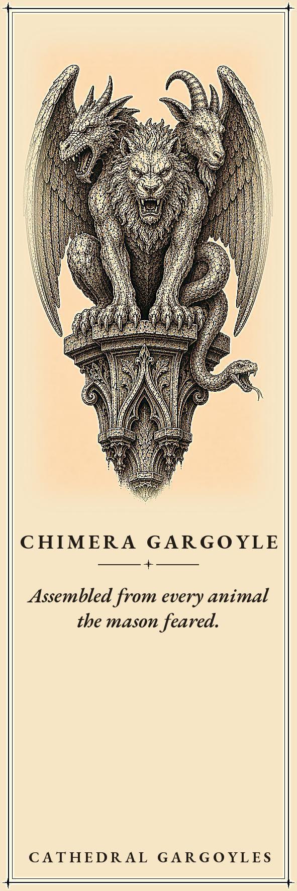 Cathedral Gargoyles The Guardians Bookmark | Dark Academia Gargoyle Bookmark | Standard or Magnetic Page Marker