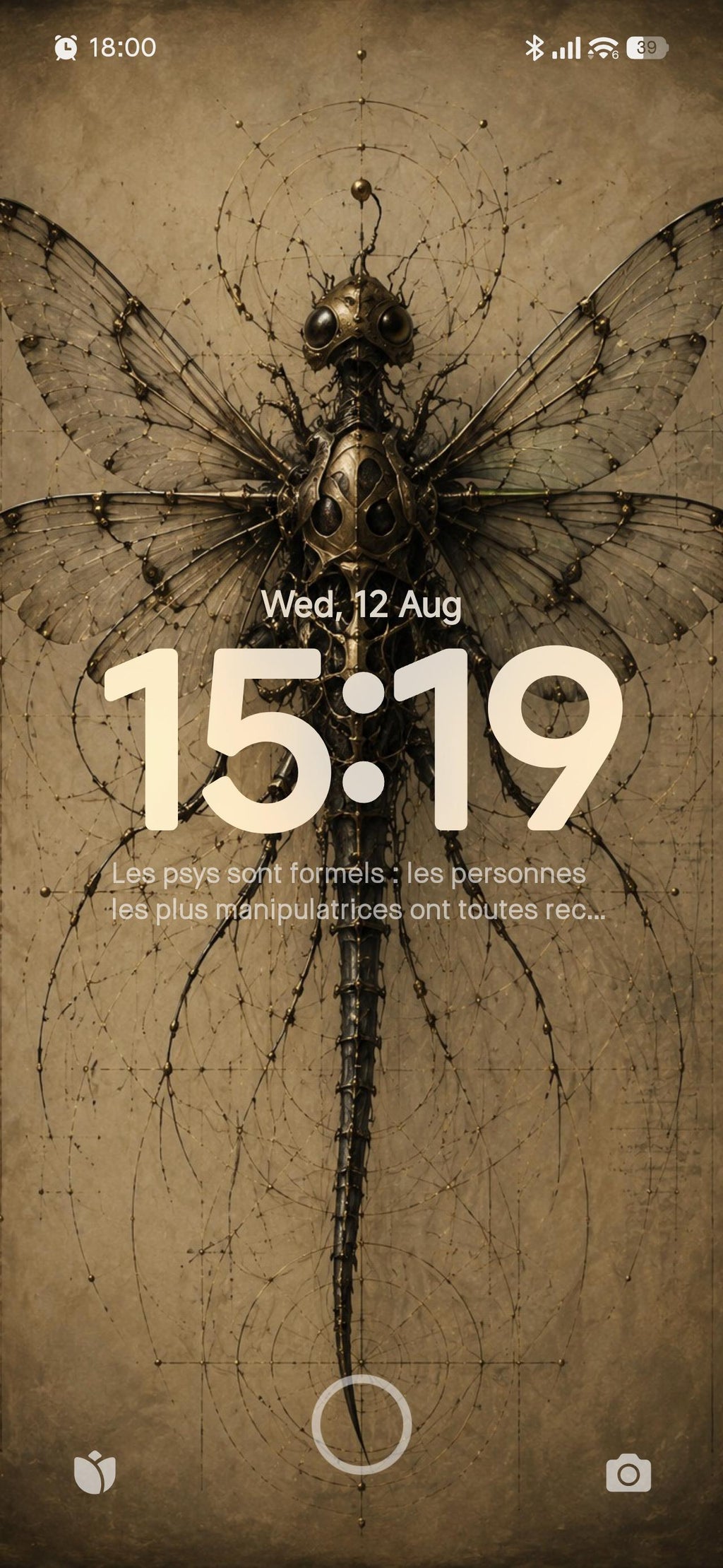 Insects & Wings Biomechanical Phone Wallpaper | Dark Academia Lock Screen | Gothic Sci-Fi Digital Art | Anatomical Study