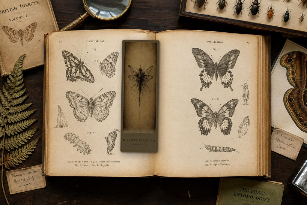 Insects & Wings Biomechanical Bookmark | Dark Academia Anatomy | Magnetic Page Marker | Gothic Sci-Fi | Book Lover Gift