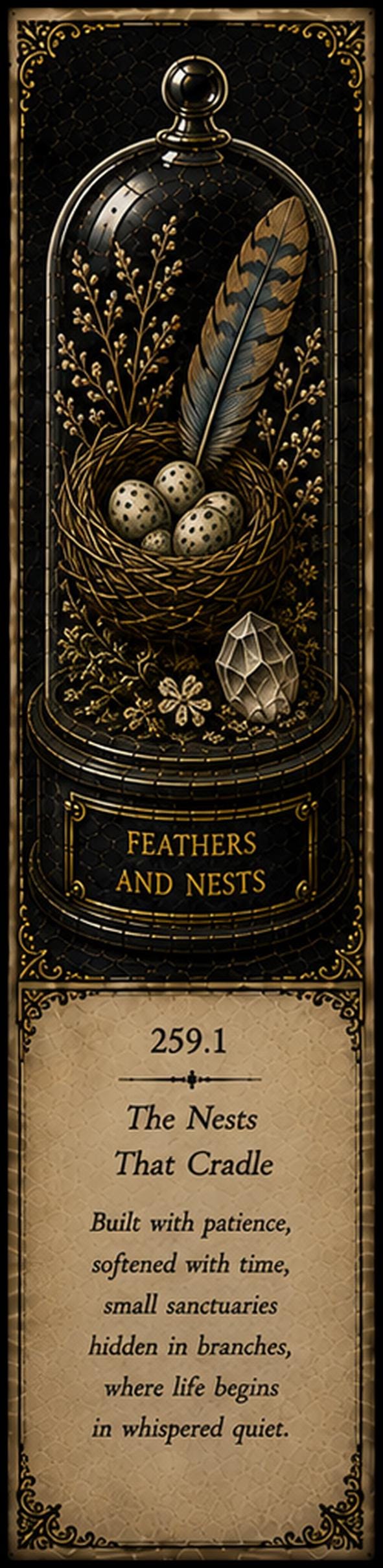 Wonders Of The Wild - Dark Academia Bookmarks | Printable Page Markers, Antique Gold On Black | Literary Gift Set