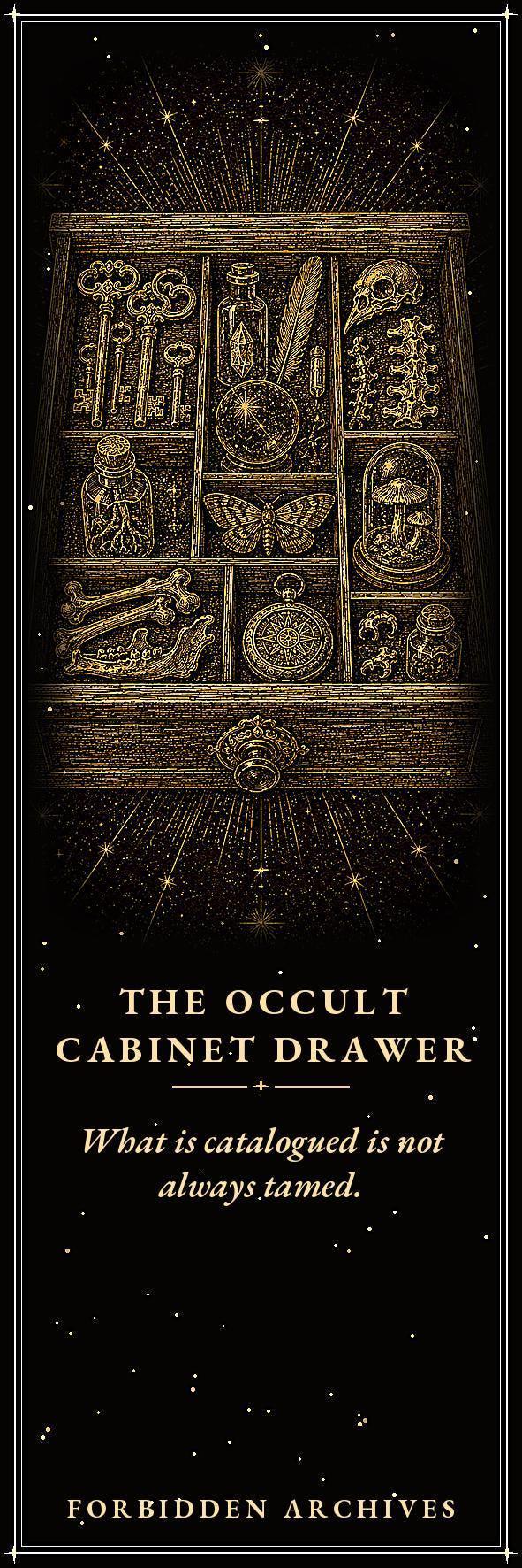 Forbidden Archives Bookmark, Dark Academia Gold Linework | Magnetic Page Marker | Occult Library Designs, Literary Gift