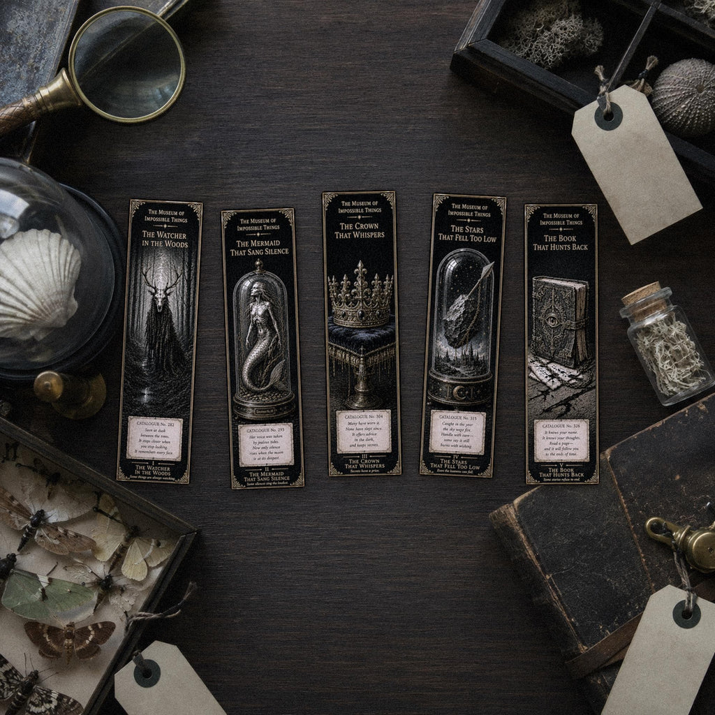 The Watcher in the Woods Bookmark | Dark Academia Set of 5 | Standard or Magnetic | Gothic Cabinet of Curiosities