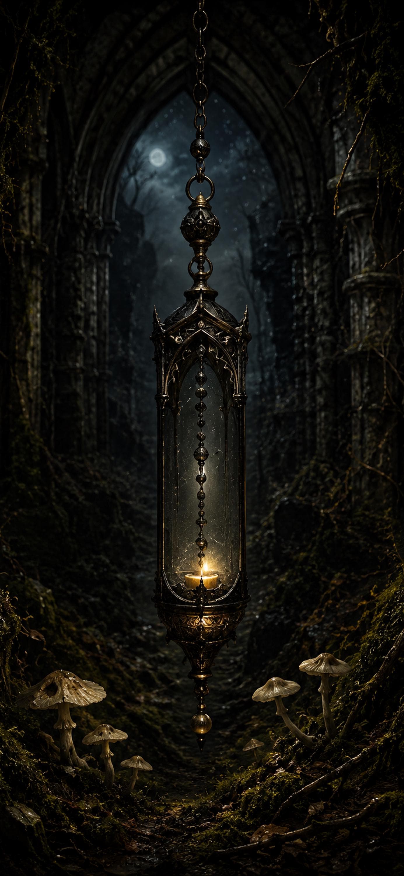 Forest Midnight Phone Wallpaper Bundle | Dark Goblincore Lock Screen (Digital Download)