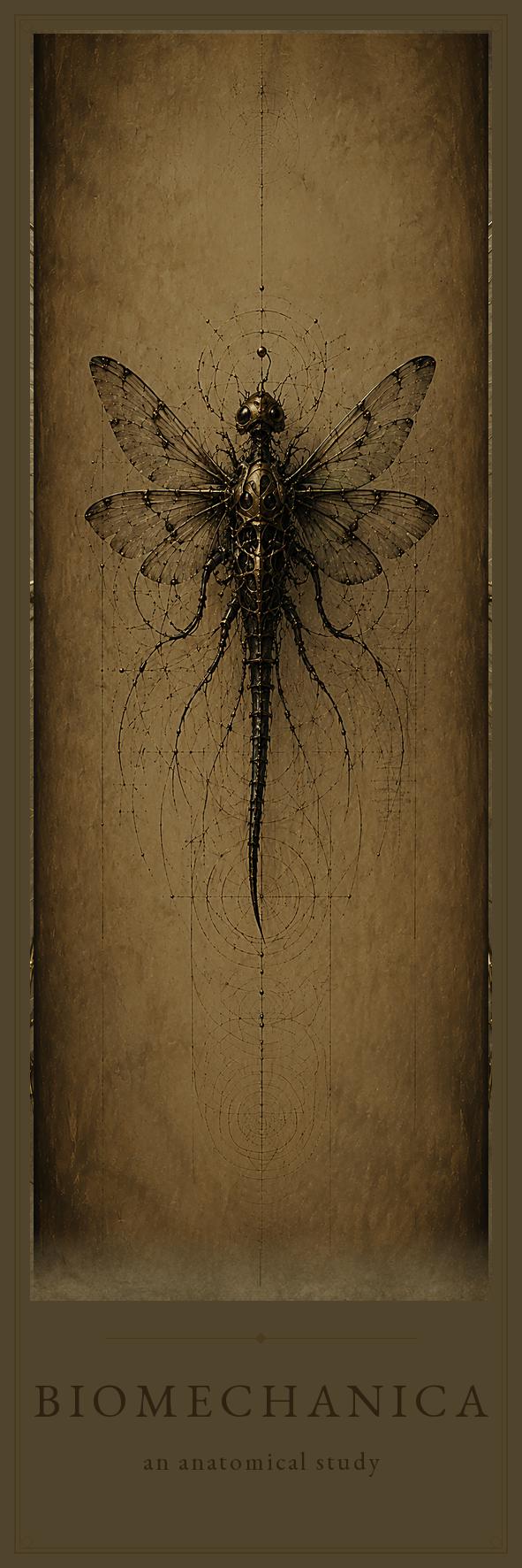 Insects & Wings Biomechanical Bookmark | Dark Academia Anatomy | Magnetic Page Marker | Gothic Sci-Fi | Book Lover Gift