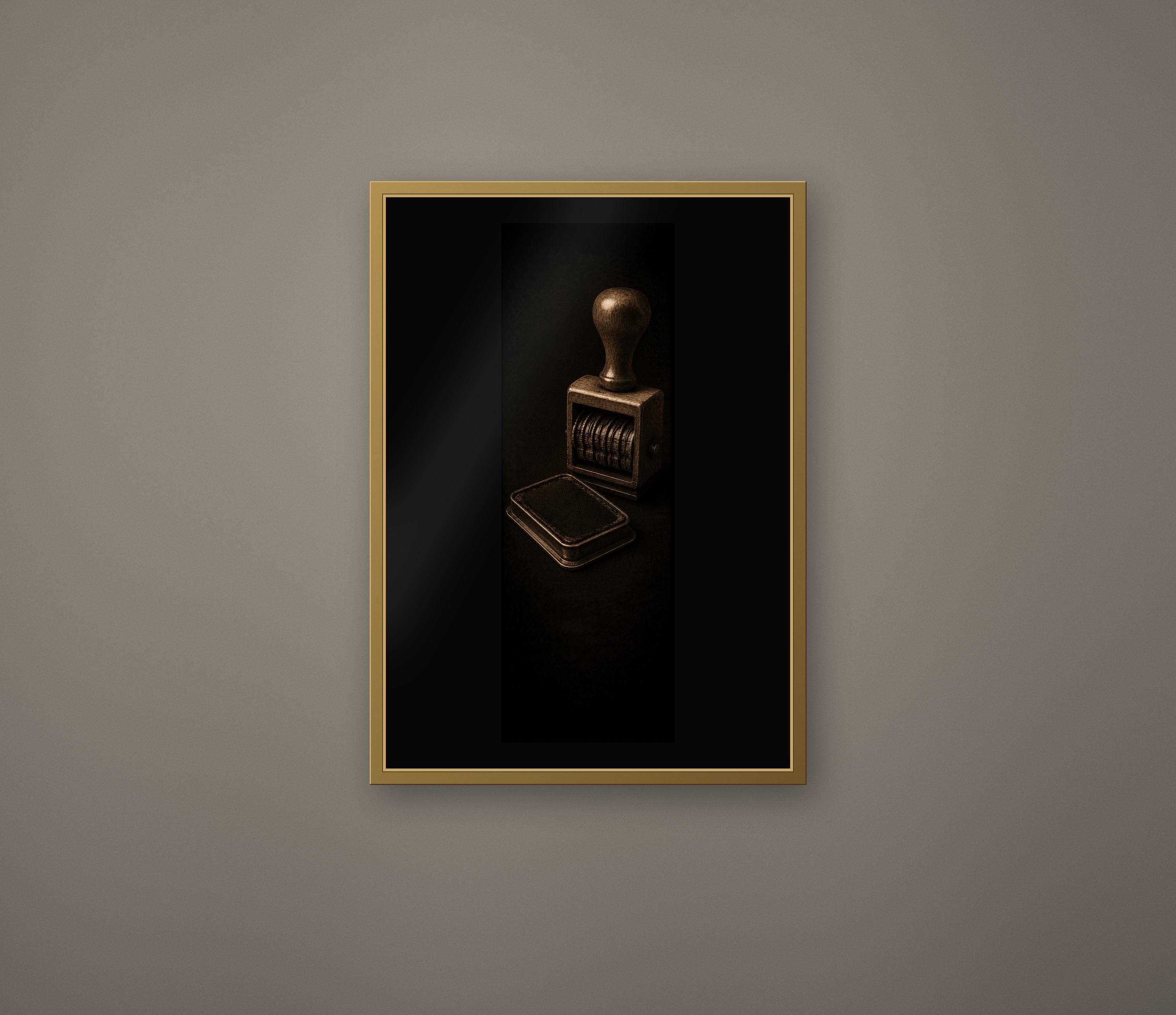 The Last Librarian, Dark Academia Gothic Library Prints | Antique Stamp Wall Art, Gold Black Digital Download | Book Lover Decor