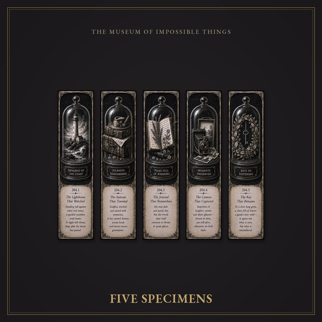 The Echoes of Devotion Bookmark | Dark Academia Set of 5 | Standard or Magnetic | Gothic Cabinet of Curiosities