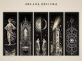 Arcana Obscura Tarot Bookmarks | Dark Academia Printable | Gold & Black Occult | Digital Download | Witchy Page Markers