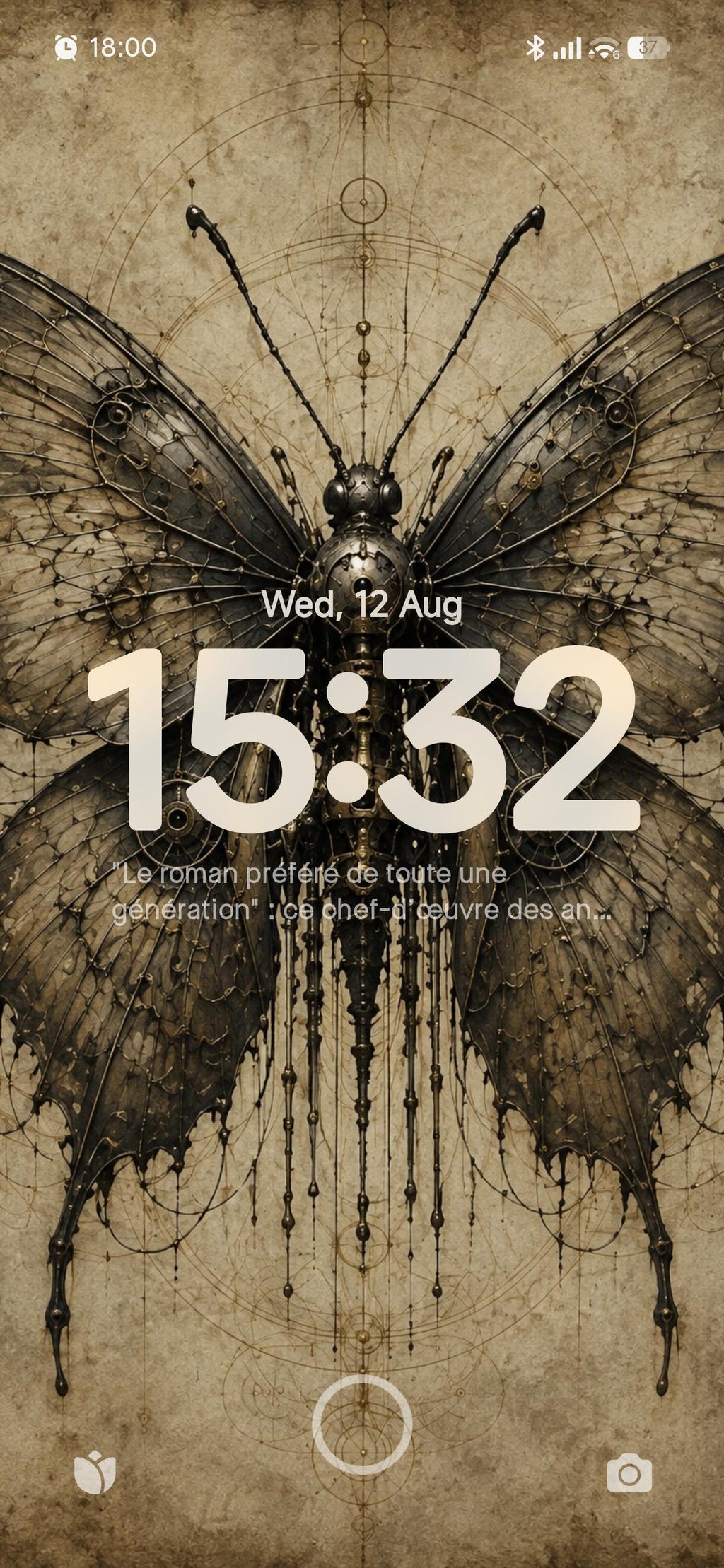 Moth - Biomechanical Phone Wallpaper | Dark Academia Lock Screen | Gothic Surreal Digital Art