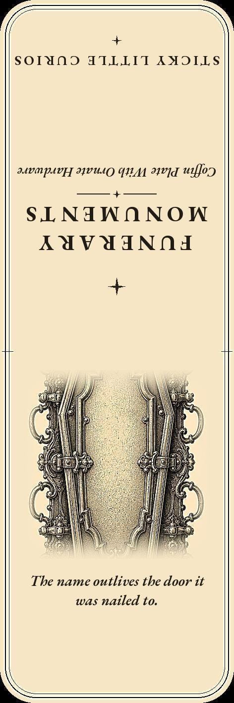 Funerary Monuments Memento Mori Bookmark | Dark Academia Page Marker, Handmade, Magnetic Or Standard