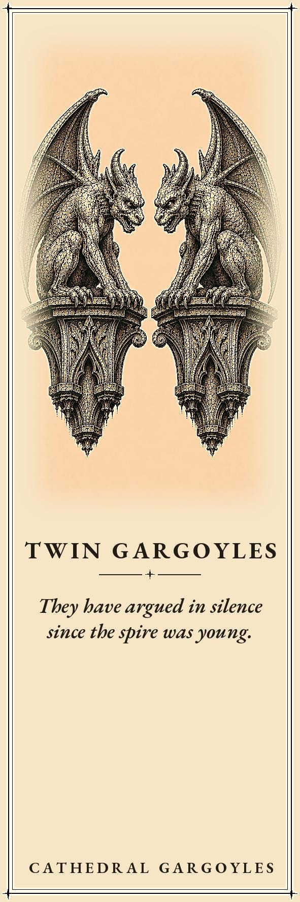 Cathedral Gargoyles Cathedral Sentinels Printable Bookmarks | Dark Academia Gothic Bookmark Set | Digital Download Print & Cut