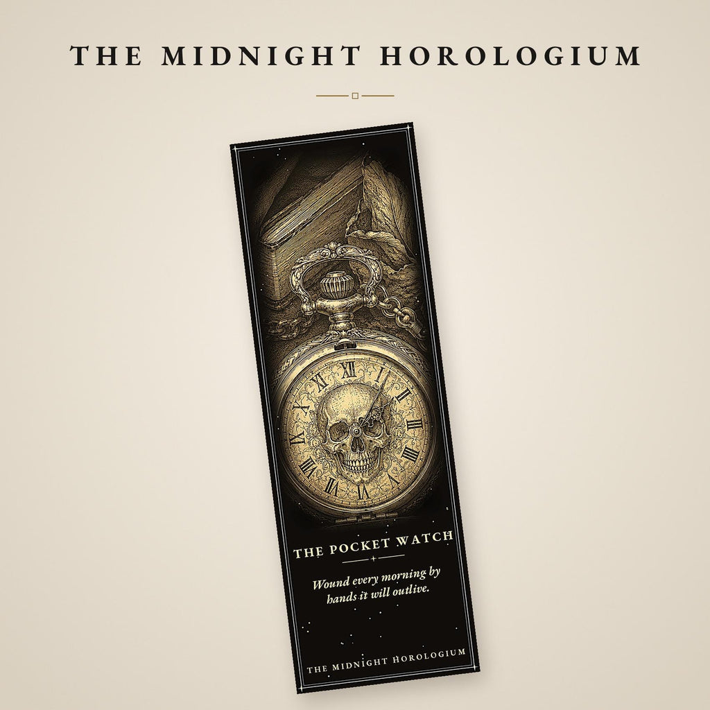 The Midnight Horologium Printable Bookmarks | Dark Academia Gothic Bookmark Set | Memento Mori Digital Download