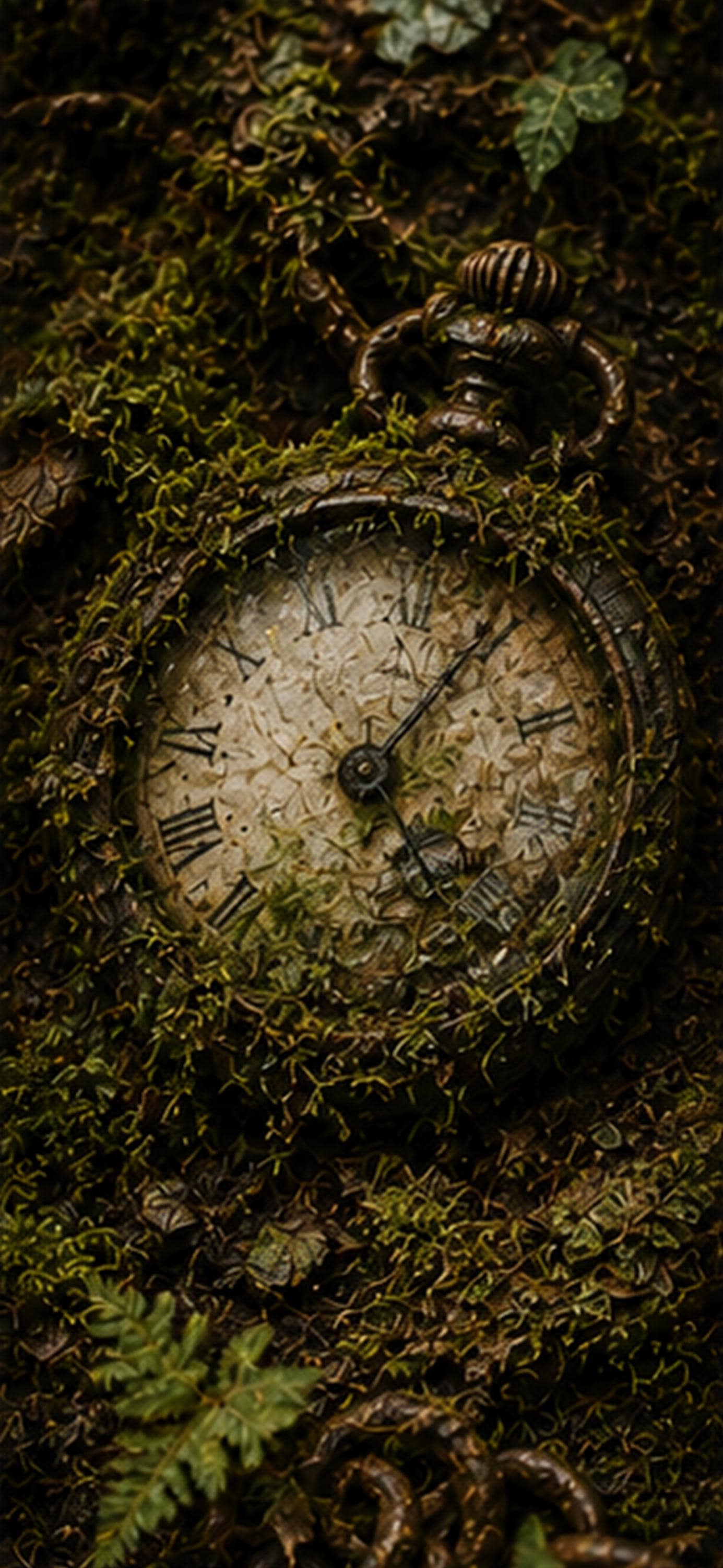 Woodland Relics Phone Wallpaper Bundle | Goblincore Lock Screen, Cottagecore Aesthetic | Moss-Covered Artefacts, Instant Digital Download