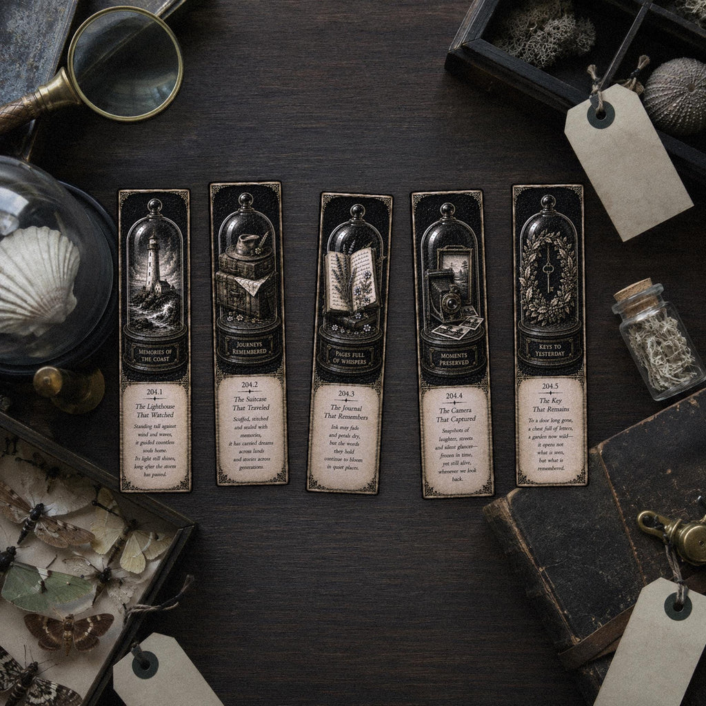 The Echoes of Devotion Bookmark | Dark Academia Set of 5 | Standard or Magnetic | Gothic Cabinet of Curiosities