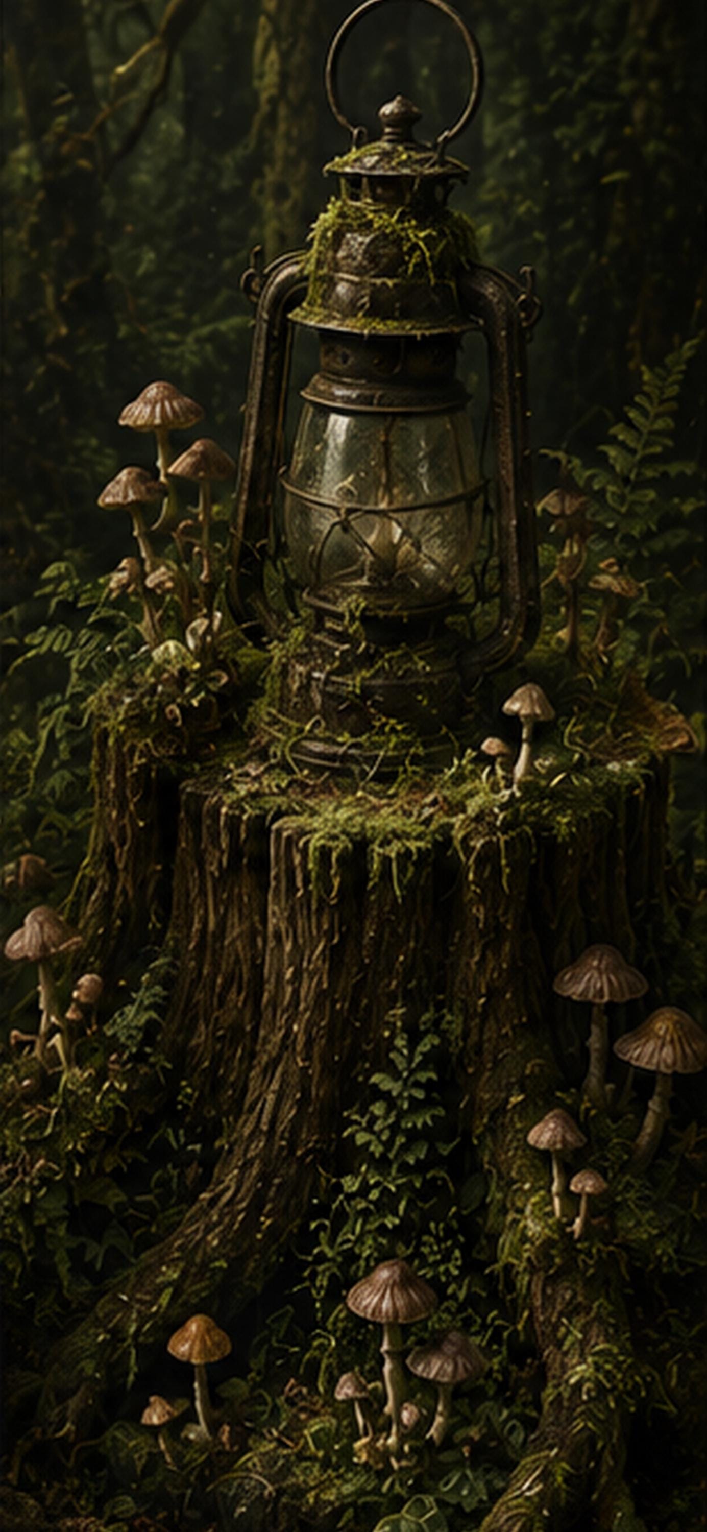 Forgotten Forest Phone Wallpaper Bundle, Goblincore Lock Screen | Moody Woodland Art | Digital Download