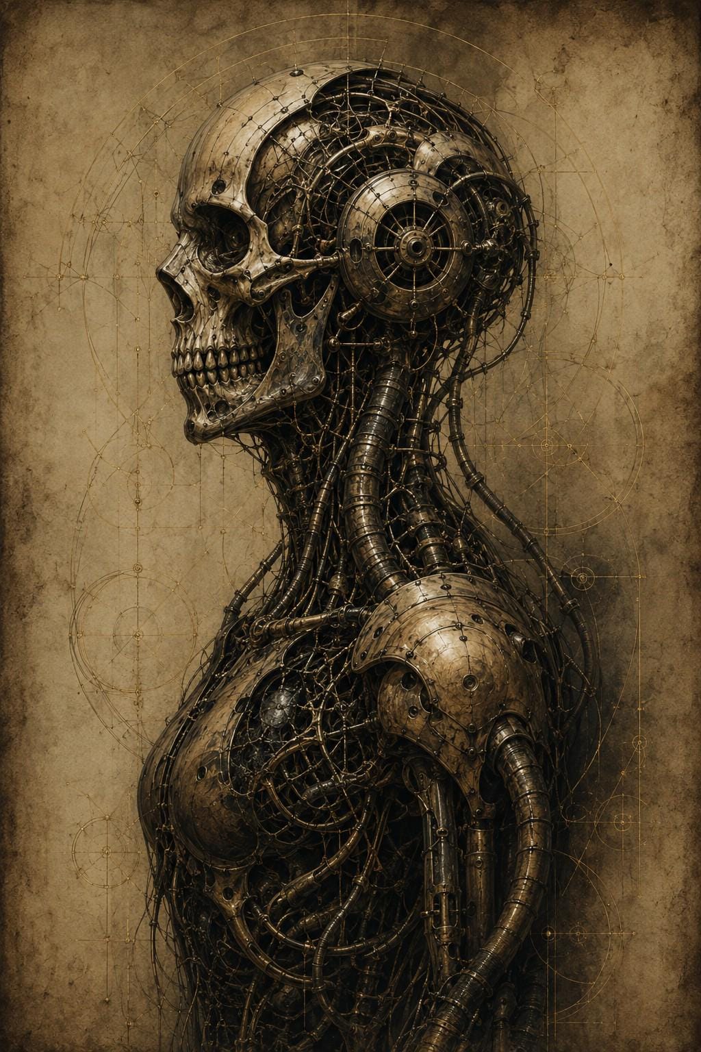 Skulls Biomechanical Phone Wallpaper Bundle | Dark Academia Lock Screen | Gothic Sci-Fi Digital Art | Anatomical Study | Instant Download