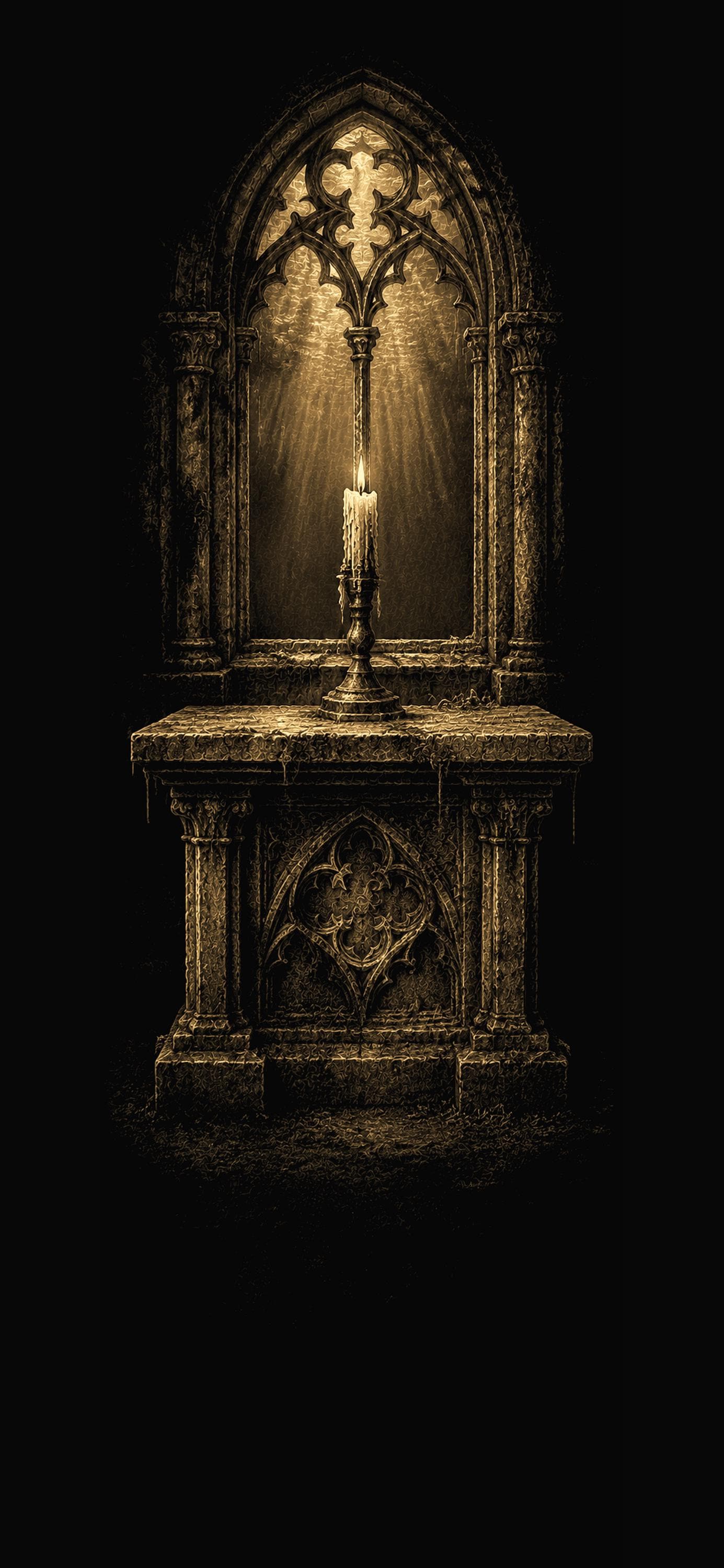 The Submerged Chapel Phone Wallpaper Bundle | Dark Academia Lock Screen, Gothic Religious Imagery, Instant Digital Download