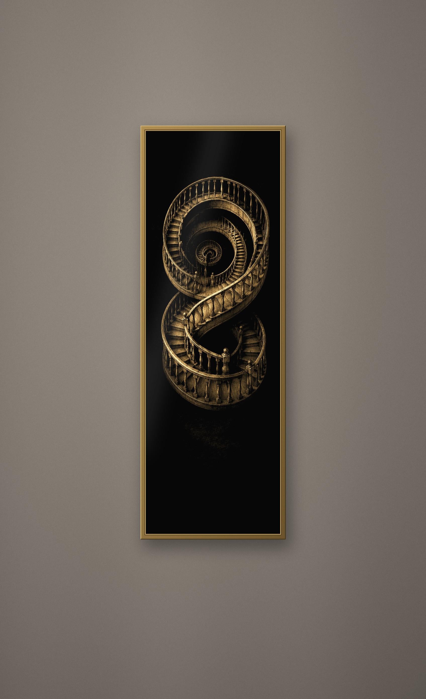 The Dreaming House Prints, Dark Academia Gothic Wall Art | Antique Gold Black Illustration | Digital Download | Moody Home Decor
