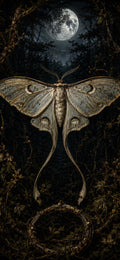 Nocturnal Foraging, Goblincore Lock Screen | Moth & Lantern Wallpaper | iPhone, Android Digital Set
