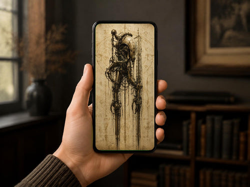 Alien Spider - Biomechanical Phone Wallpaper | Dark Academia | Surreal Anatomy | Gothic Sci-Fi Digital Download